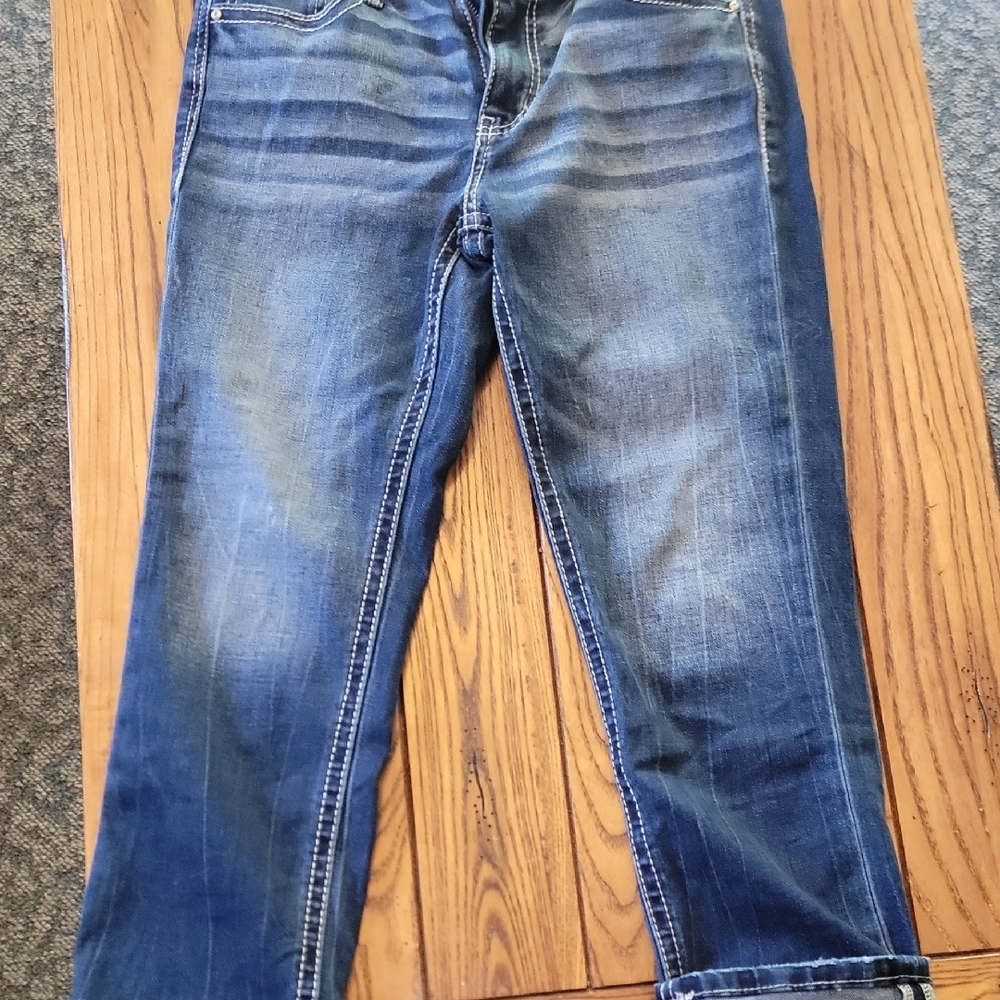 Buckle Blue Straight Denim with Natural Distressing